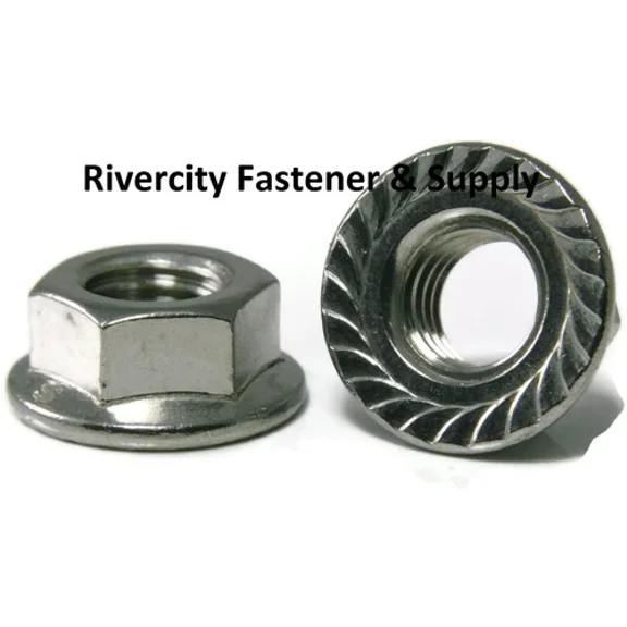 (10) 5/16-18 Stainless Serrated Flange Lock Nuts / Spin / Whiz Nut 5/16X18