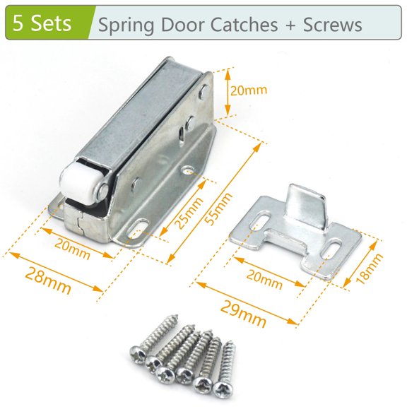 10/5/2 Sets Touch Latch Push To Open Auto Spring Door Catch For Furniture Cupboard Cabinet