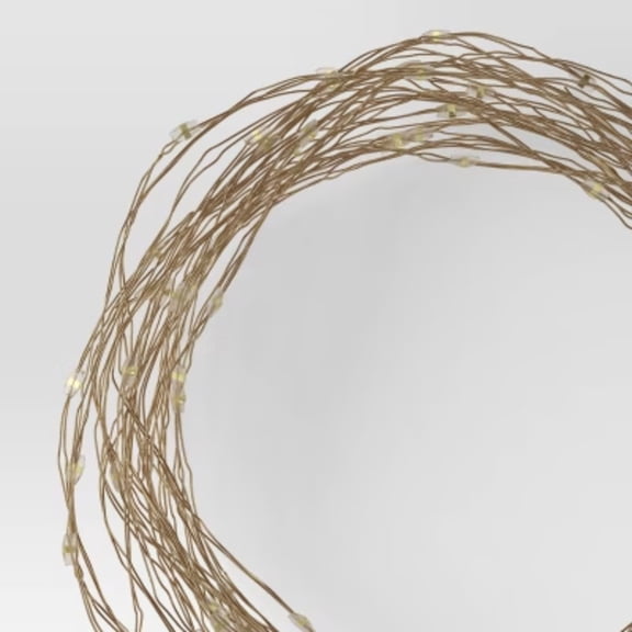 10.5' 30ct. Battery Operated LED Dewdrop Fairy String Lights Bright White with Wire -