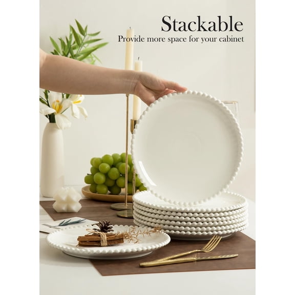 10.5" Ceramic Dinner Plates Set of 8