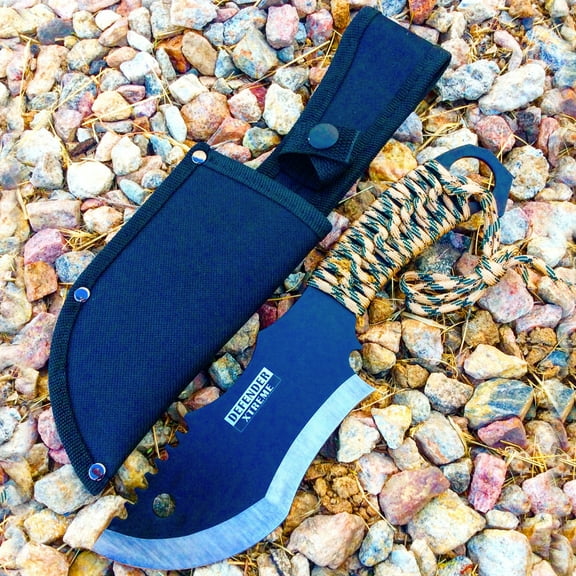 10.5' Defender Xtreme Hunting Knife Full Tang with Camo Nylon Wrapped Handle