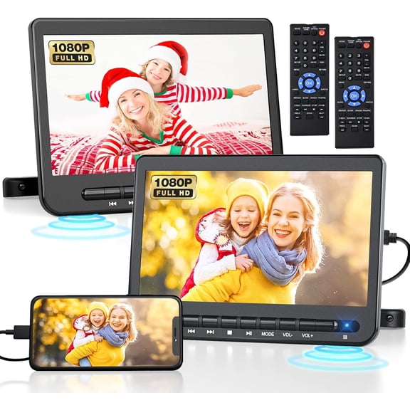 10.5" Dual Portable DVD Player for Car with 1080P HDMI Input