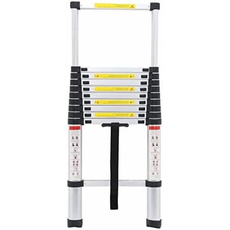 10.5 FT Aluminium Telescoping Ladder Extension Steps Anti-Slip Rubber Feet Lightweight Portable Heavy Duty 330lb Load Capacity$$Tools