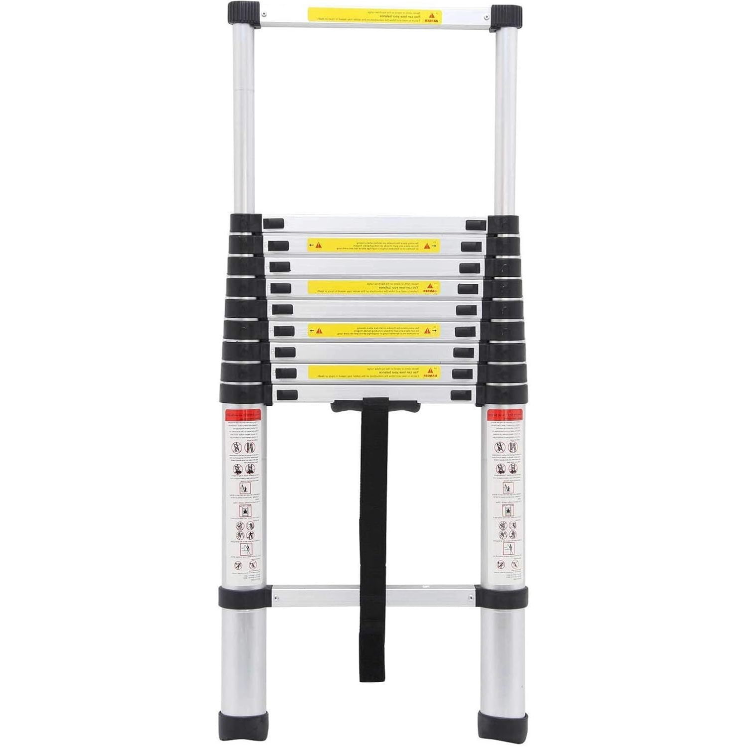 10.5 FT Aluminium Telescoping Ladder Extension Steps Anti-Slip Rubber ...
