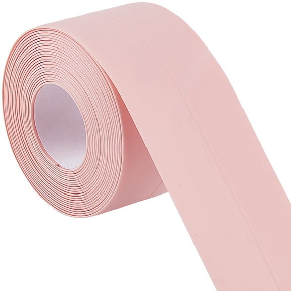 10.5 Feet Bath Sealant Strip Pink Sealing Tape PVC Waterproof Self Adhesive Kitchen Toilet Bathtub Surround Edge Corner Protector Caulking Decorative