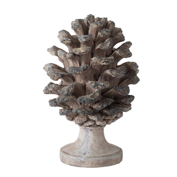 10.5" Gray Polyresin Pinecone Table Decor, Rustic Natural Accent