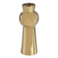 thumbnail image 1 of 10.5" H Decorative Ceramic Ball Neck Flower Table Vase, Shiny Metallic Gold, 1 of 6