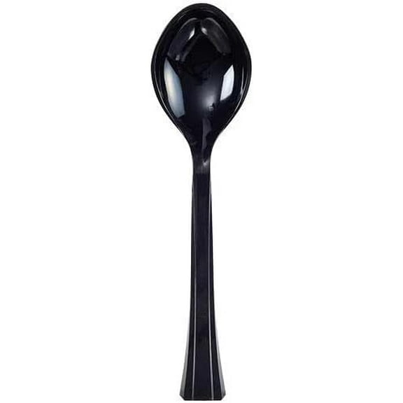 10.5 Inch Black Salad Plastic Serving Spoon – Durable Disposable Utensil for Buffet, Salads, Catering, Parties, Events, BBQs & Food Service (3)