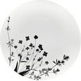 thumbnail image 1 of 10.5 Inch Black and White Plastic Round Dinner Plate Flower Design – Elegant Disposable Tableware for Weddings Parties and Events – Durable and Reusable Design – Perfect for Catering Buffets (50), 1 of 1