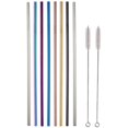 thumbnail image 1 of 10.5 Inch Long Aluminum Straws with 2 Cleaning Brush Reusable Colored Metal Drinking Straws Long Straight Straws For 30oz Tumbler,Starbucks, Mason Jar (8 Long Stright), 1 of 5