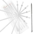 thumbnail image 1 of 10.5? Inch, Set of 6 Clear Replacement Acrylic Straws and 1 Nylon Straw Cleaning Brush for 16oz, 20oz, 24oz Tumblers, 1 of 6