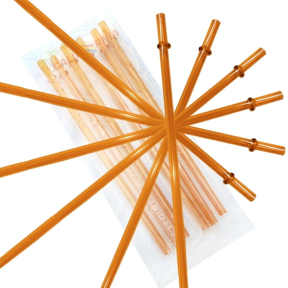 10.5 Inch, Set of 6 Orange Replacement Acrylic Straws for 16oz, 20oz, 24oz Tumblers