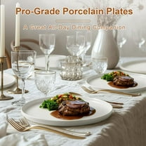 10.5 Inch White Dinner Plates Set of 6