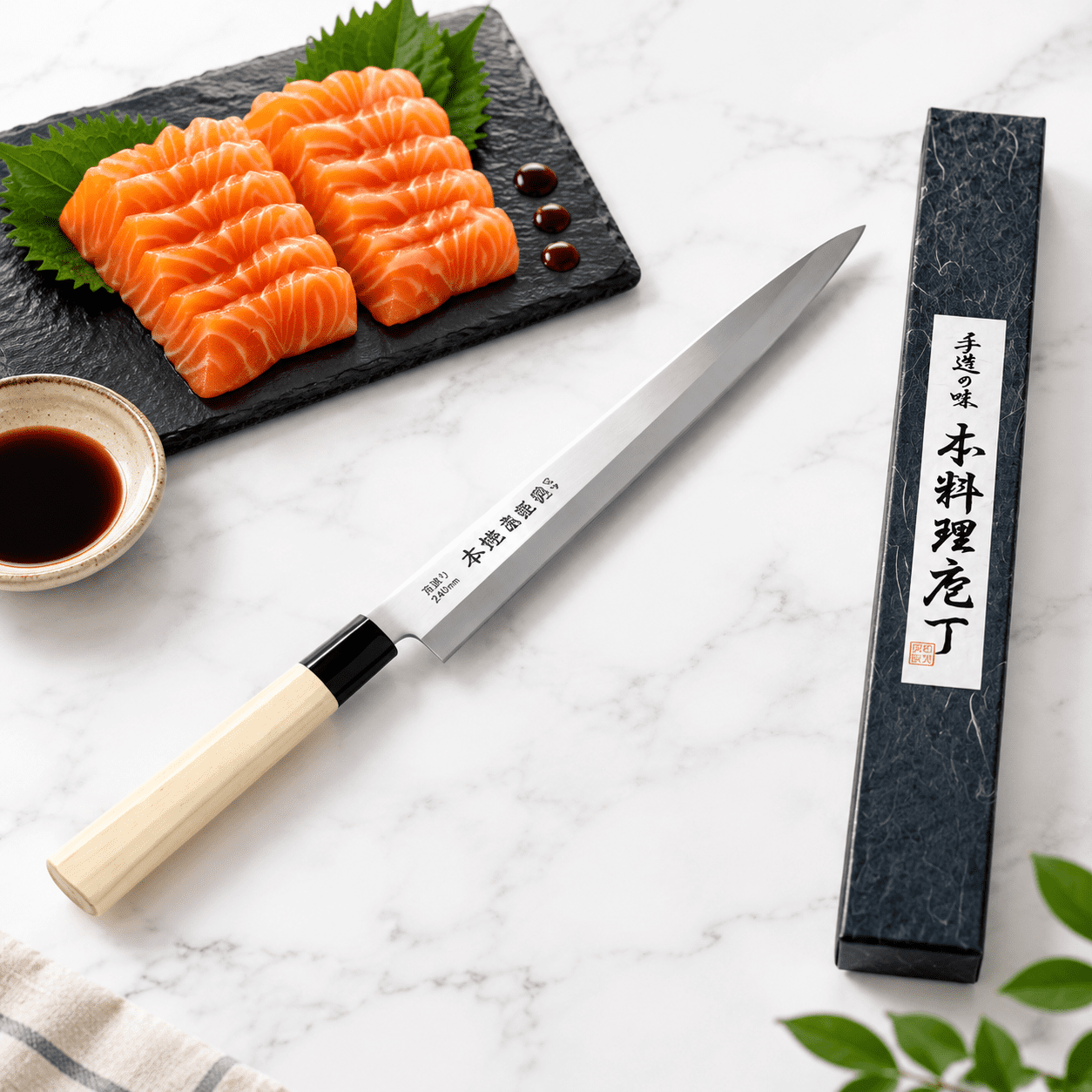 10.5 Inch Yanagiba Sashimi and Sushi, High Carbon Stainless Steel with ...