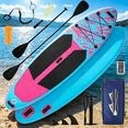 thumbnail image 1 of 10'5" Inflatable Stand Up Paddle Board, Commercial Grade PVC ISUP with Non-Slip Deck, Complete SUP Accessories: Paddle, Pump, Leash & Backpack, All-Skill Level Water Sports Board, Pink, 1 of 7