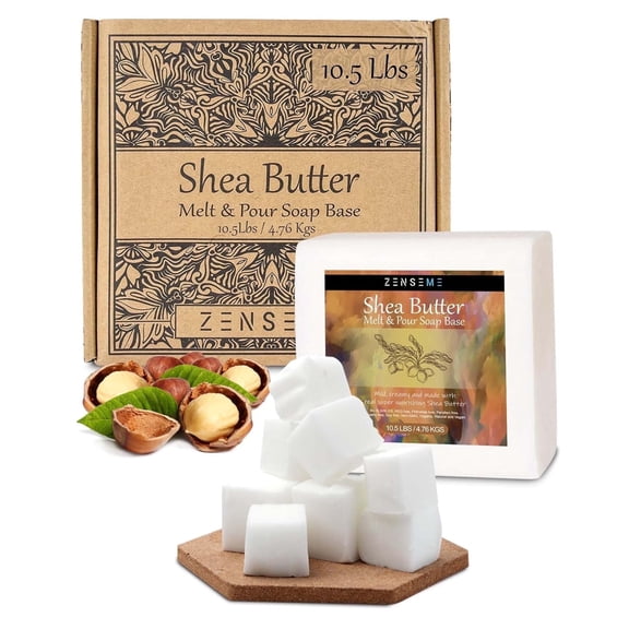 10 LBS - Shea Butter Soap Base - Moisturizing Melt & Pour for Clear Soap Making - SLS/SLES Free - Natural Organic Vegan for Crafting - Easy & Gentle to Cut & Work With for DIY Crafting for Soapmaker