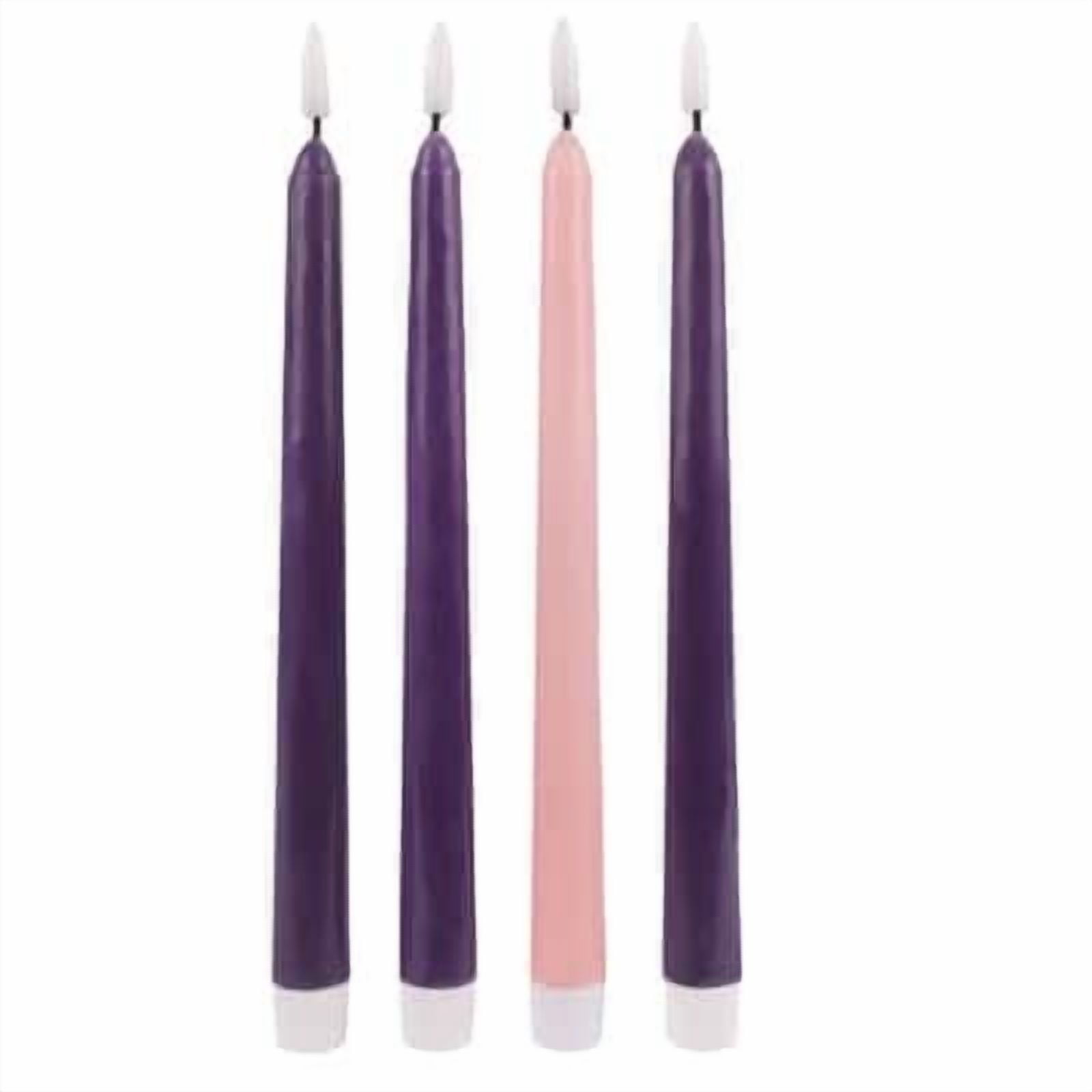 10.5" LED Wax Advent Taper Candles - 4ct. by Ashland - Holiday and Christmas Home Decor