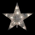 thumbnail image 1 of 10.5" Lighted Silver Glittered Wire Star Christmas Tree Topper - Clear Lights, 1 of 1