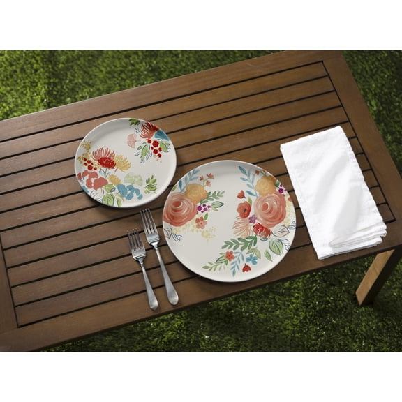 10.5" Melamine Dinner Plate, Floral Essence