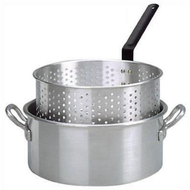 10.5 qt Punched Aluminum Deep Fryer Pot with Basket Only One KK2