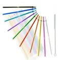 thumbnail image 1 of 10.5” Rainbow Colored Replacement Acrylic Straw Set of 8 /With Cleaning Brush, 1 of 5