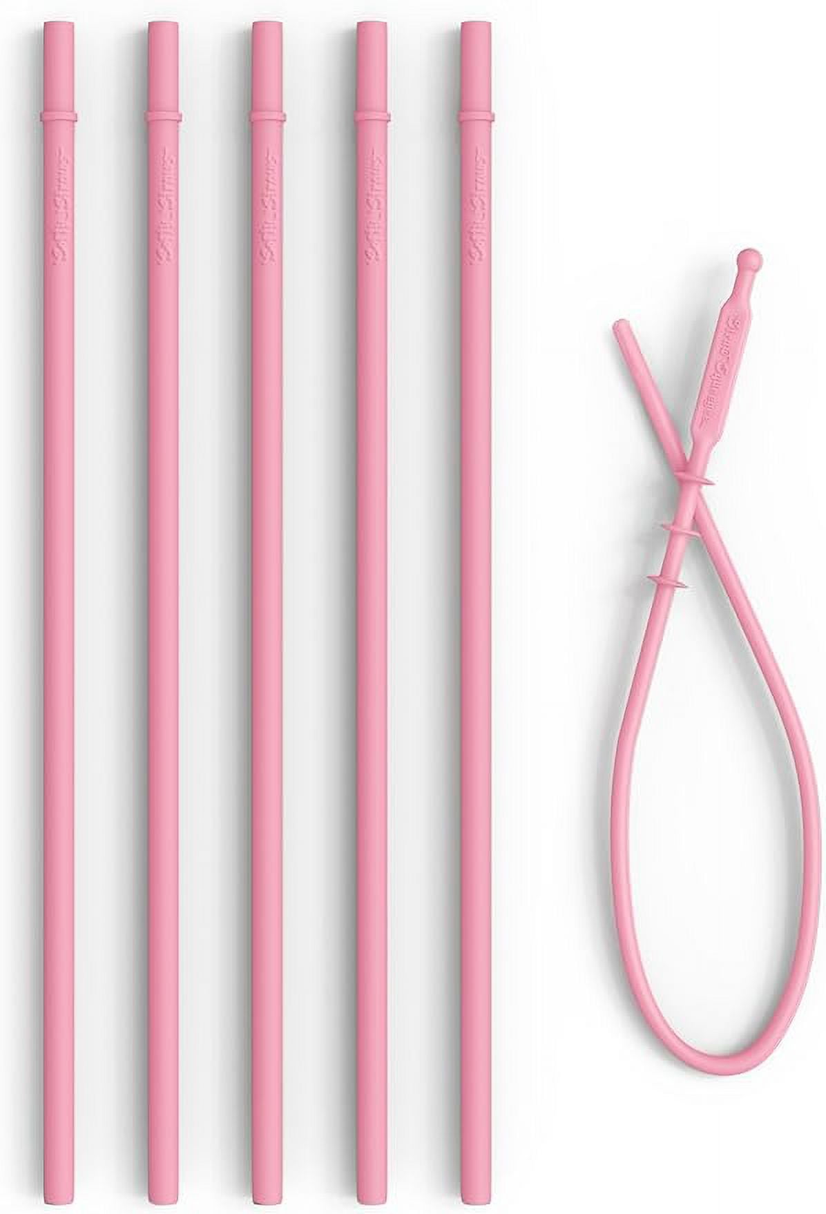 10.5” Reusable Silicone Straws + Cleaner Long Length Replacement
