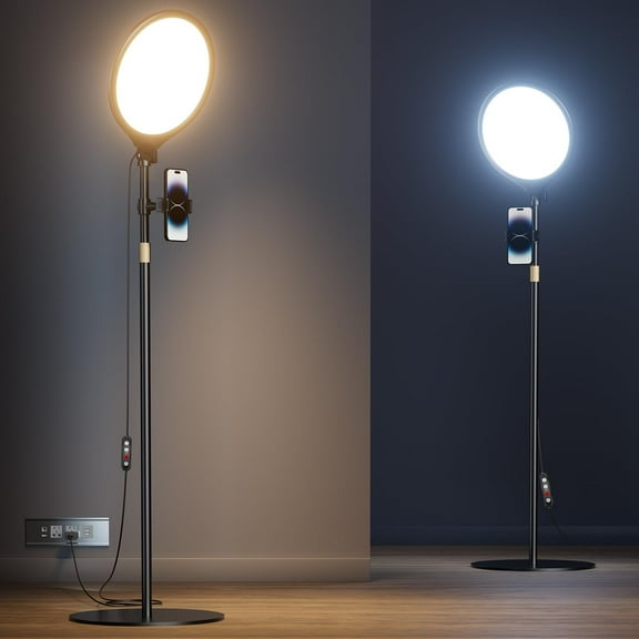 10.5" Ring Light with Stand and Phone Holder - 69" Tripod for iPhone Light, Professional Led Ringlight Video Recording/Make up/Streaming, Full Screen YouTube, Tiktok ()