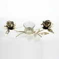 thumbnail image 1 of 10.5" Seasons of Elegance Gold Rose Metal Christmas Candle Holder, 1 of 2
