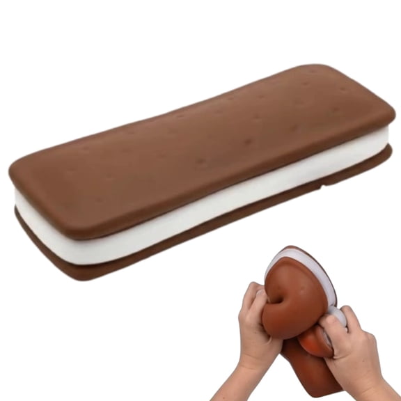 10.5" Squeeze Ice Cream Sandwich - Ultra-Soft Slow Rising Jumbo Ice Cream Sandwich Squishy, Stress Relief Toy for Adults, Focus & Relaxation