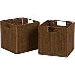 10.5" Woven Storage Cube Basket Bin with Iron Wire Frame by Trademark Innovations - Set of 2