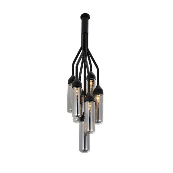 10.5" X 10.5" X 48" Black Carbon Steel Pendant Lamp