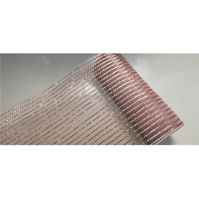 10.5"X10Yds Rose Gold Foil Pinstriped Ribbon