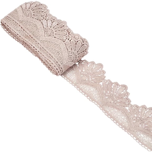 10.5 Yards 3.62 Inch Khaki Floral Hollow Lace Trim Embroidery Jacquard Ribbon Polyester Flower Edging Fabric Vintage Trimmings for Sewing Making Cushions Home Decor Tablecloth DIY Craft