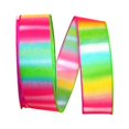 thumbnail image 1 of 10.5 in. 20 Yards Rainbow Railroad Stripe Wired Edge Ribbon, Multi, 1 of 1