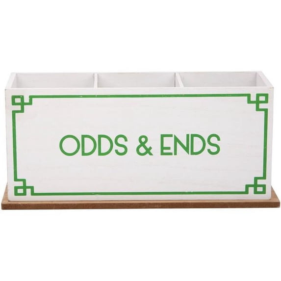10.5 in. Green & White 3 Up Desk Organizer