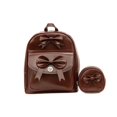 thumbnail image 1 of 10.5 in. L Series Acadia Leather Mini Bow Backpack, Red, 1 of 1