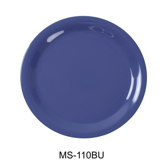 10.5 in. Mile Stone Narrow Rim Round Plate - Melamine, Blue - Pack of 24