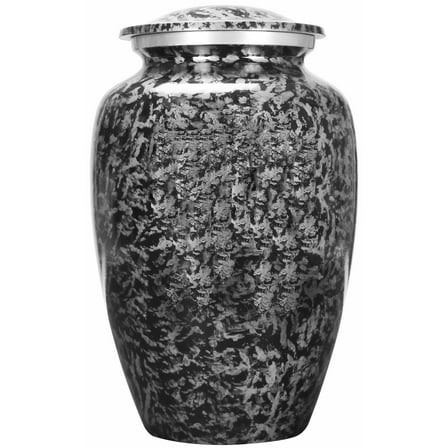 Handcrafted Aluminum Urn - Decorative Memorial Holder for Ashes and Remembrance (Charcoal)