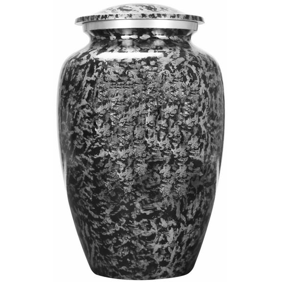 Handcrafted Aluminum Urn - Decorative Memorial Holder for Ashes and Remembrance (Charcoal)