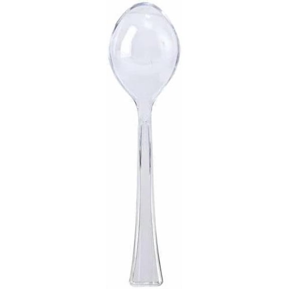 10.5 inch Clear Salad Plastic Serving Spoon – Durable Disposable Utensil for Buffet, Salads, Catering, Parties, Events, BBQs & Food Service (15)