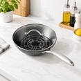 10.5-inch Small Hammered Carbon Steel Wok with Steamer Rack and ...