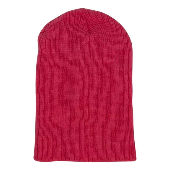 10.5 inch Winter Ribbed Beanie - Red