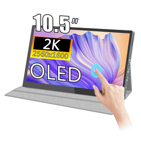 10.5 Inch OLED 2K Portable Touch Monitor, 2560x1600 Touchscreen with Protective Case, External Second Screen for Laptop & Travel