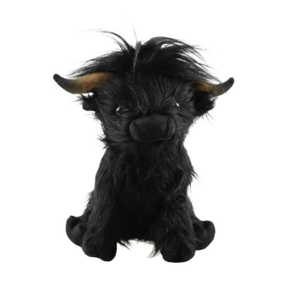 BOBO 10.5 inches Highland Cows Stuffed Animals, Cute Fluffy Cow Plush Figure Toys Realistic Highland Cattle Plush Decor for Kids Baby Girls Boys