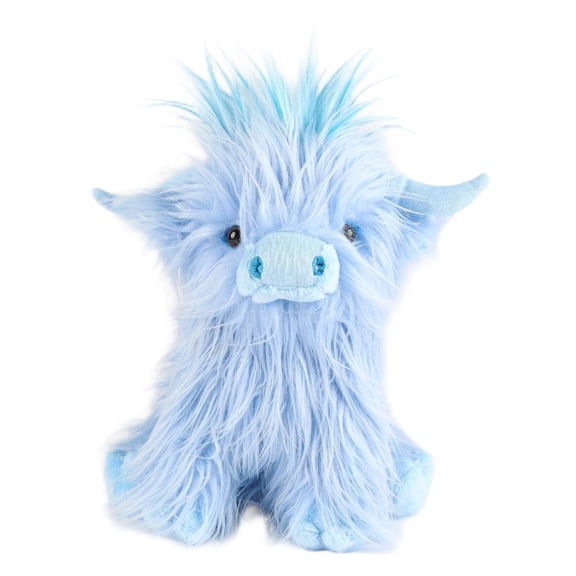 BOBO 10.5 inches Highland Cows Stuffed Animals, Cute Fluffy Cow Plush Figure Toys Realistic Highland Cattle Plush Decor for Kids Baby Girls Boys