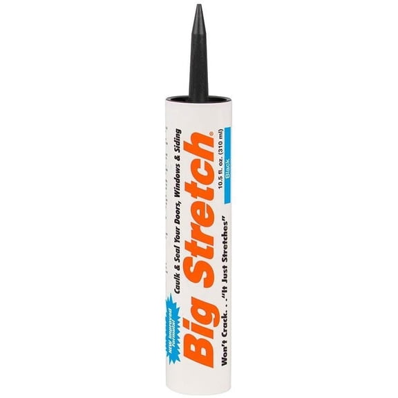 Sashco Big Stretch Elastomeric Caulk - Waterproof, Black - 12 Pack, 10.5 oz