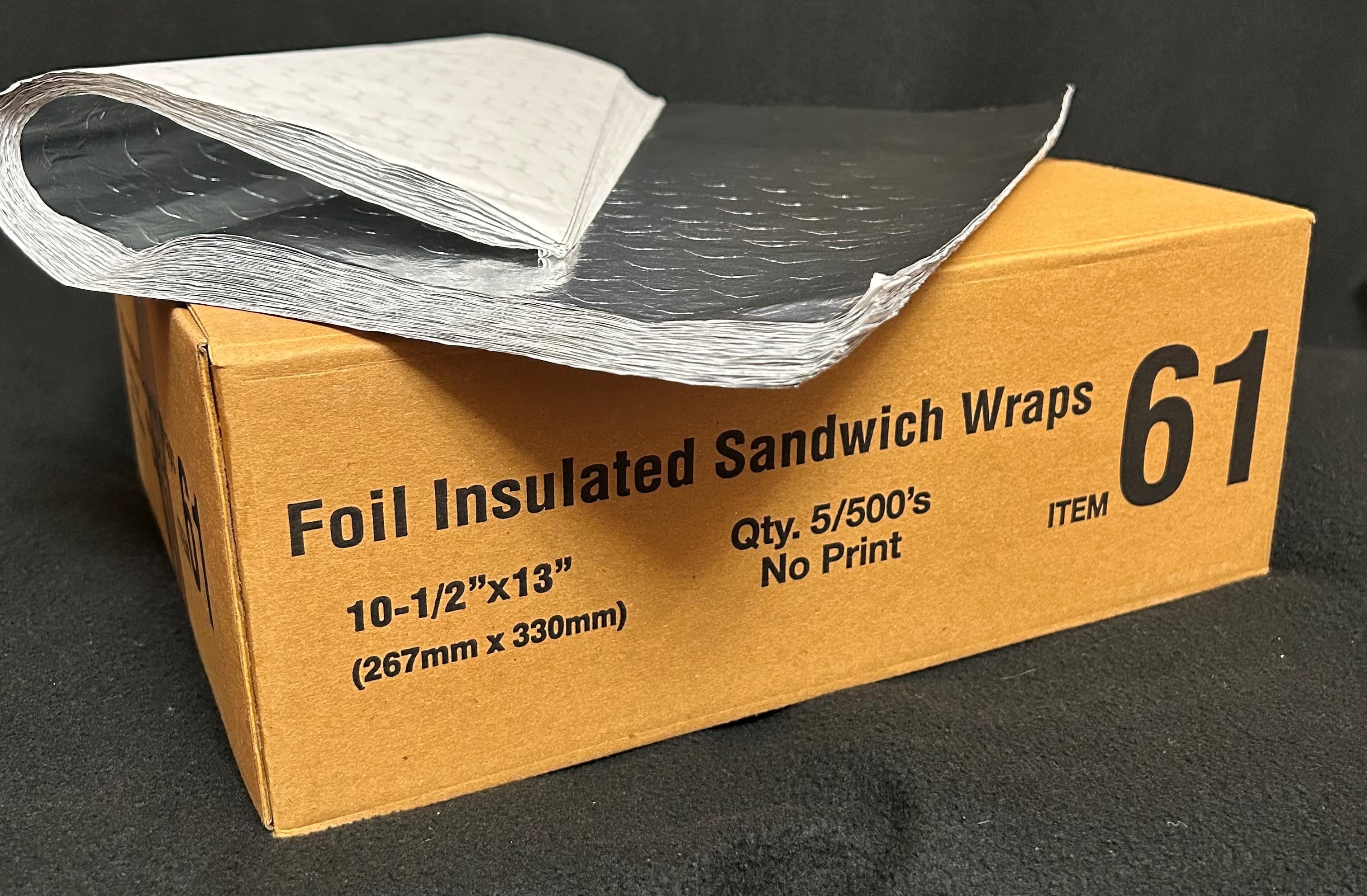 Insulated Cushion Foil Sandwich Wrap, 10.5" x 13", 2,500 sheets