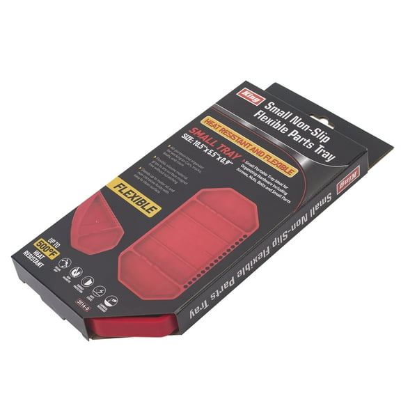 10.5" x 5.5" x 0.9" Non-Slip Flexible Parts Tray, Small