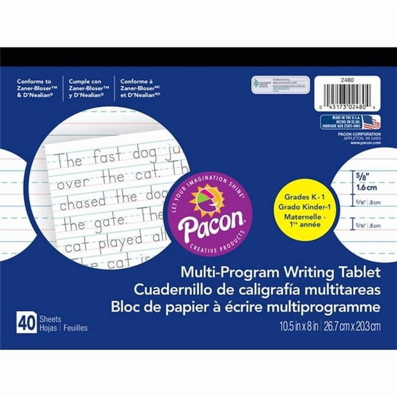 10.5 x 8.625 in. Dnealian Multi-Program Handwriting Paper, Grade K - 12 Each