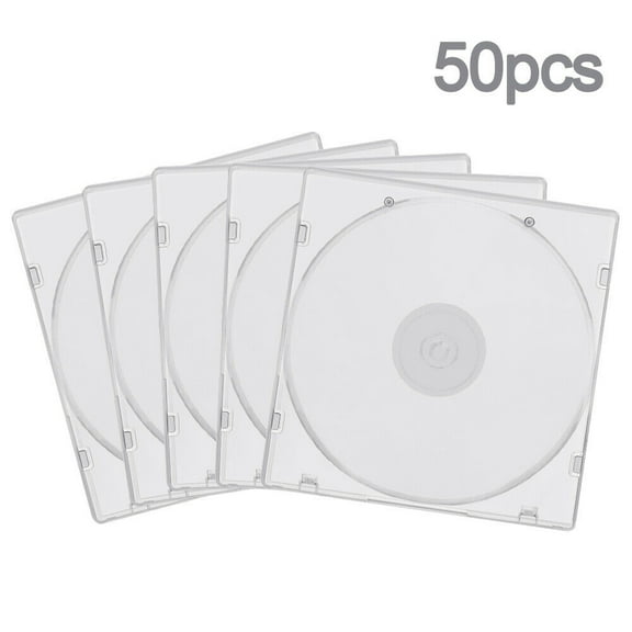 10/50/100Pcs 0.2in Thickness Slim Single Clear PP Poly CD Case Blank Disc Replacement Cover Plastic, CD Storage Case